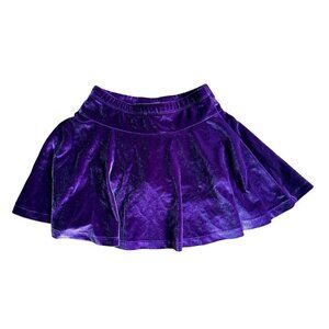 Lands End Purple Velvet Skirt M